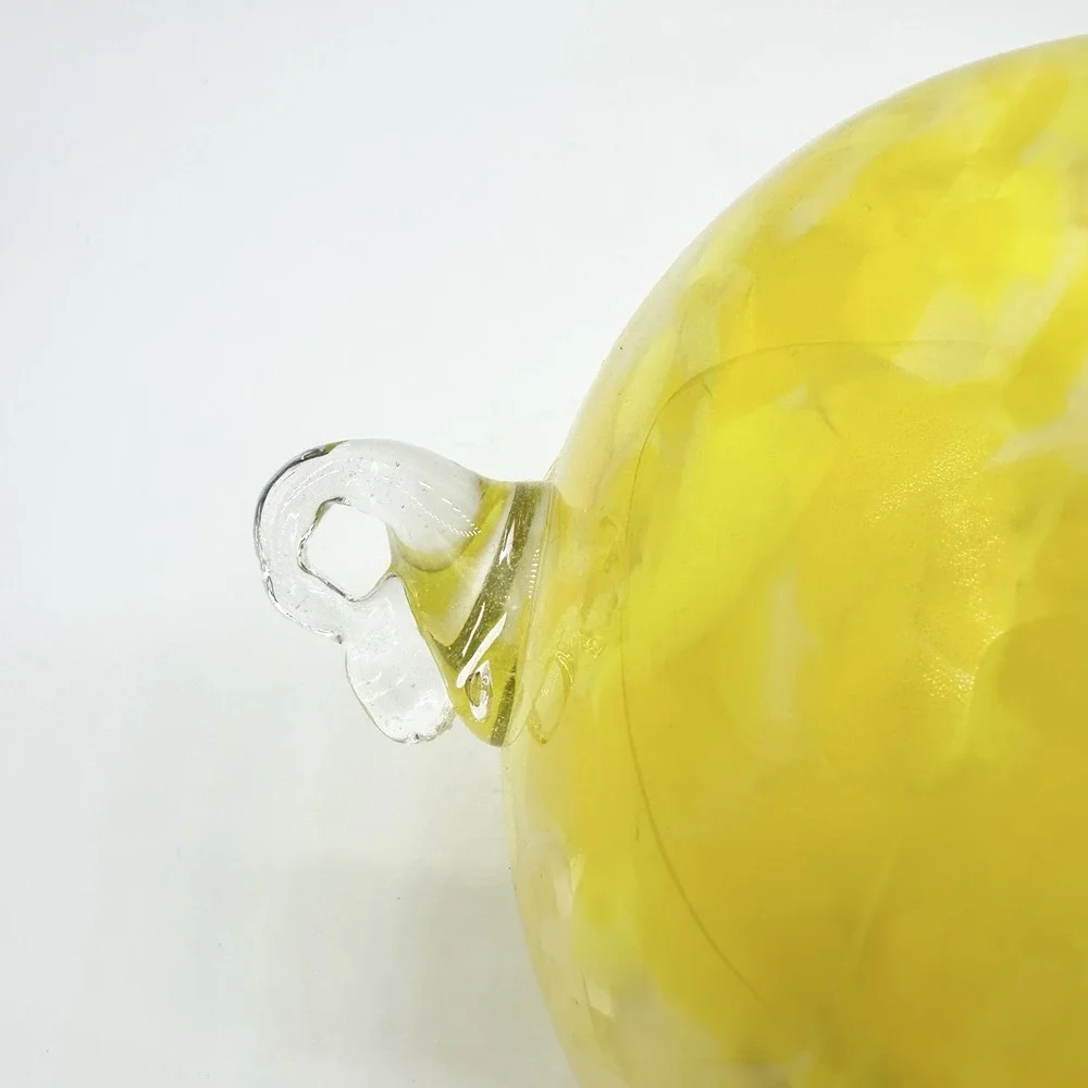 Hand Blown Yellow Art Glass Orb Boise ID USA Part Of Bird Feeder?